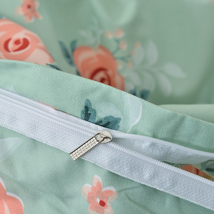91家纺网 家纺一手货源 找家纺 小雨家纺 2026新款芦荟棉单被套 春暖花开-浅绿