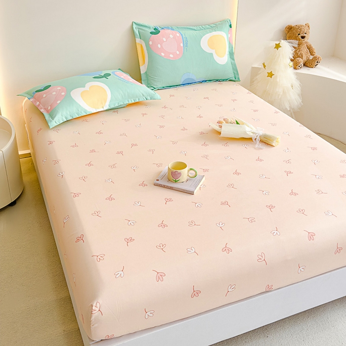 91家纺网 家纺一手货源 找家纺 靓生活 2024新款加厚磨毛生态棉单品床笠 莓莓乐园