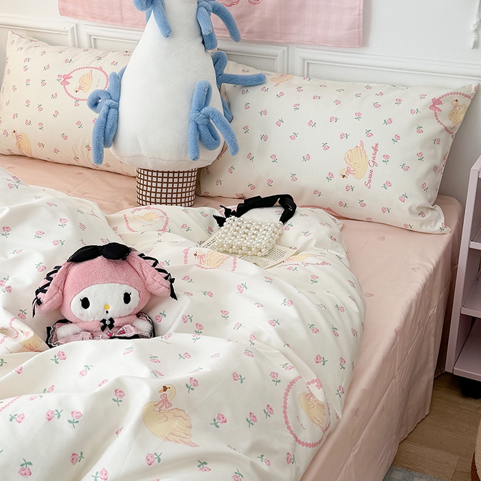 91家纺网 家纺一手货源 找家纺 （总）昔可 新款春日氛围感小清新亲肤四件套