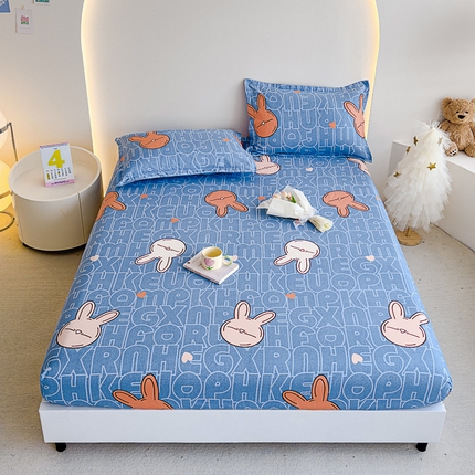 91家纺网 家纺一手货源 找家纺 靓生活 2024新款加厚磨毛生态棉单品床笠 菲菲兔