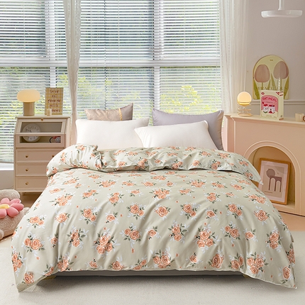 小雨家纺 2026新款芦荟棉单被套 春暖花开-棕