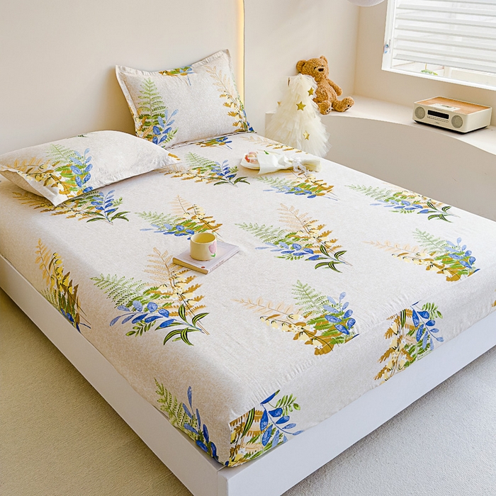 91家纺网 家纺一手货源 找家纺 靓生活 2024新款加厚磨毛生态棉单品床笠 花溪影