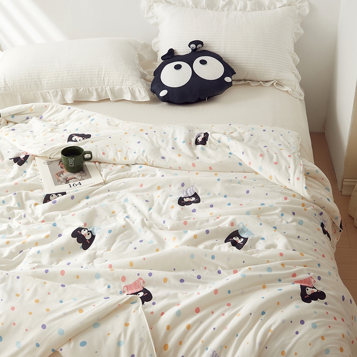 91家纺网 家纺一手货源 找家纺 怡家居 2024新款A类云柔针织棉夏被 精灵乐园