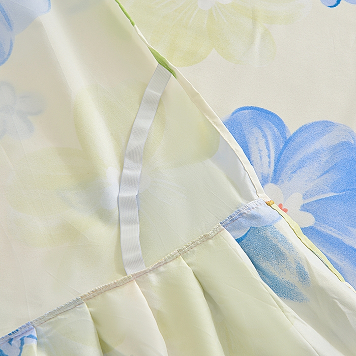 91家纺网 家纺一手货源 找家纺 小雨家纺 2026新款芦荟棉床裙四件套 甜梦-绿