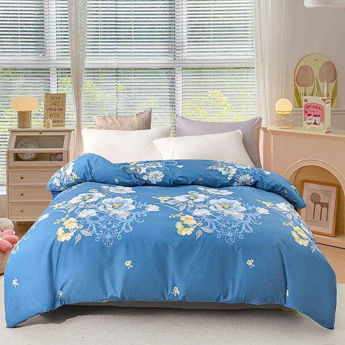 91家纺网 家纺一手货源 找家纺 小雨家纺 2026新款芦荟棉床裙四件套 花枝招展-兰