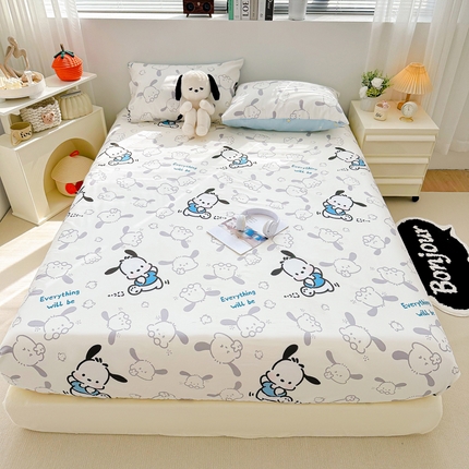 91家纺网 家纺一手货源 找家纺 瑞莱 2024新款13372全棉印花单床笠单床单 调皮狗