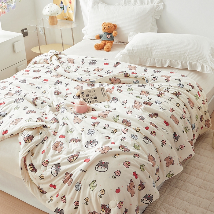 91家纺网 家纺一手货源 找家纺 怡家居 2024新款A类云柔针织棉夏被 趣味时光