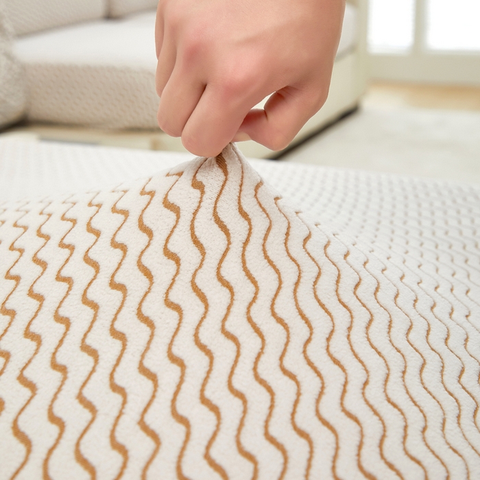 91家纺网 家纺一手货源 找家纺 （总）千彤 2024新款常规款-阳离子拉花绒水波纹系列沙发笠沙发套罩弹力全包