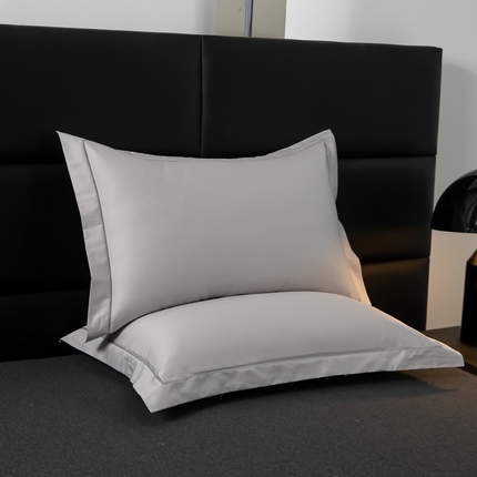 91家纺网 家纺一手货源 找家纺 姝辰 2024新款全棉50S双股纯色简约一字绣枕套单人成人学生枕头套 雅灰