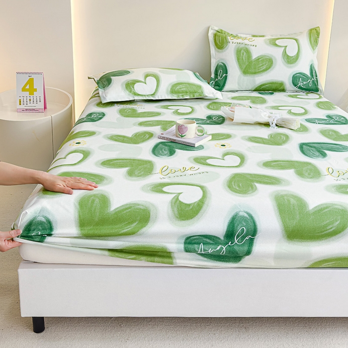 91家纺网 家纺一手货源 找家纺 靓生活 2024新款加厚磨毛生态棉单品床笠 爱在心田