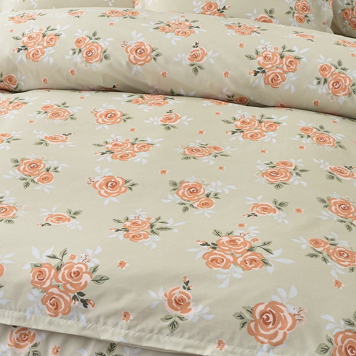 91家纺网 家纺一手货源 找家纺 小雨家纺 2026新款芦荟棉单被套 春暖花开-棕