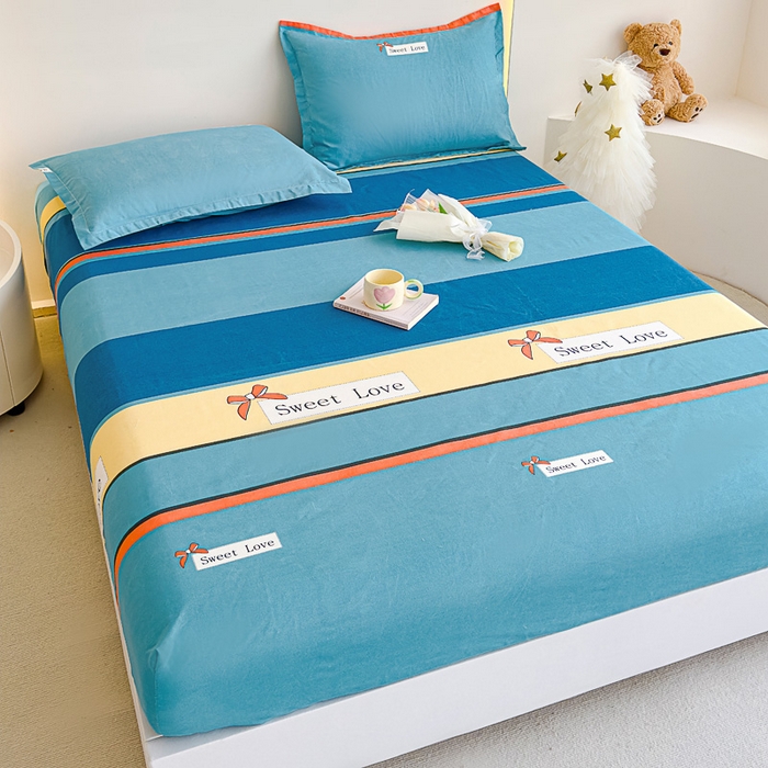 91家纺网 家纺一手货源 找家纺 靓生活 2024新款加厚磨毛生态棉单品床笠 色都