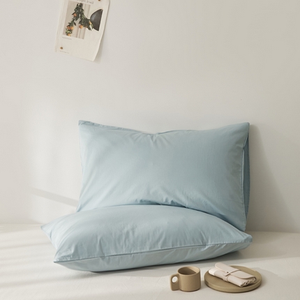 新款40支全棉水洗棉纯色单品系列-单枕套 星蓝色