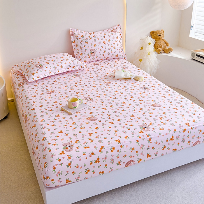 91家纺网 家纺一手货源 找家纺 靓生活 2024新款加厚磨毛生态棉单品床笠 森林欢唱