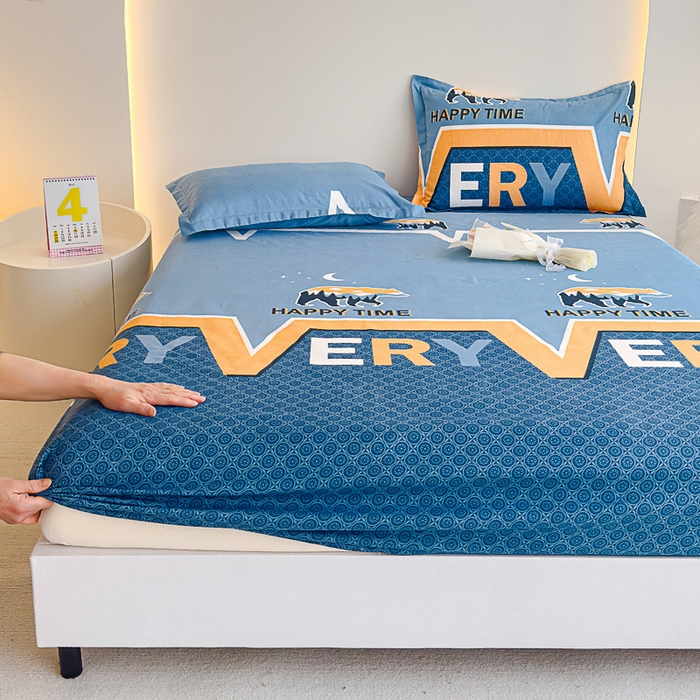 91家纺网 家纺一手货源 找家纺 靓生活 2024新款加厚磨毛生态棉单品床笠 缤纷青春