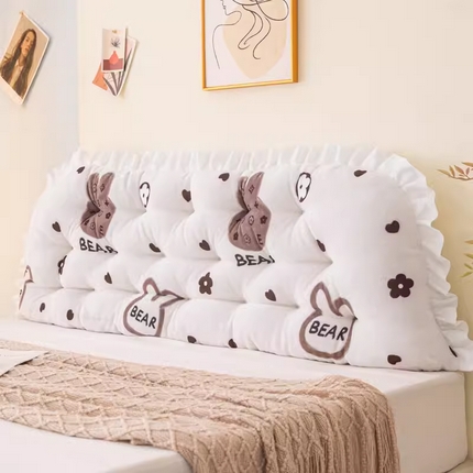 91家纺网 家纺一手货源 找家纺 （总）碧尔家居 2025新款阳光系列牛奶绒花边床头靠垫软包护腰大靠背防撞床上靠枕