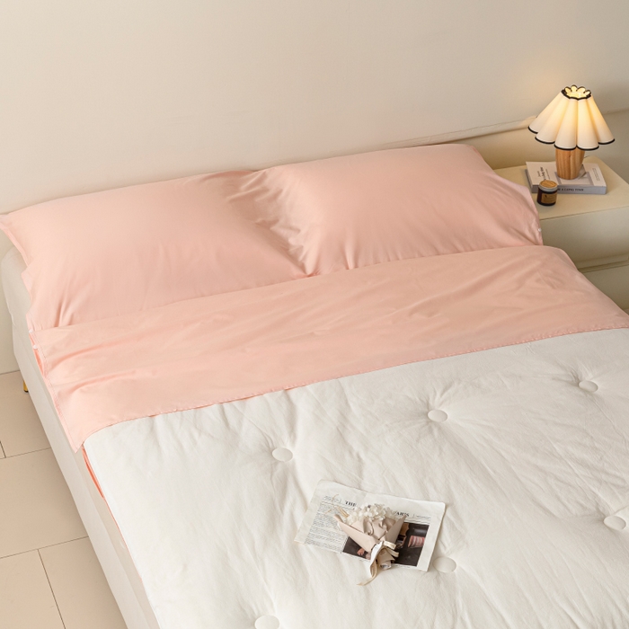 91家纺网 家纺一手货源 找家纺 澳梵家居 60s全棉纯色旅行睡袋 白桃粉