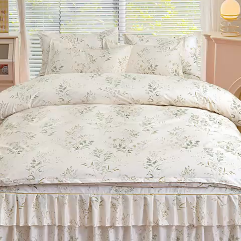 91家纺网 家纺一手货源 找家纺 小雨家纺 2026新款芦荟棉单被套 香草