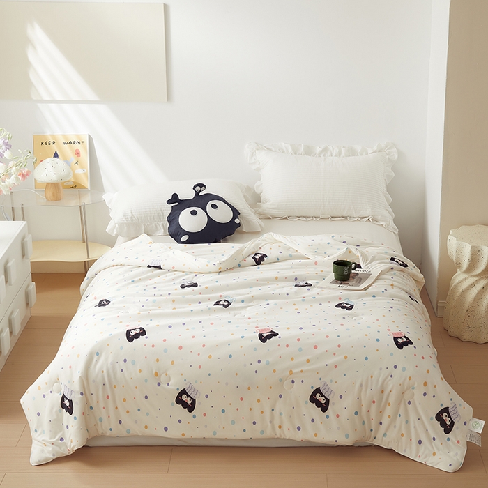 91家纺网 家纺一手货源 找家纺 怡家居 2024新款A类云柔针织棉夏被 精灵乐园