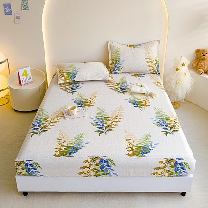 91家纺网 家纺一手货源 找家纺 靓生活 2024新款加厚磨毛生态棉单品床笠 花溪影