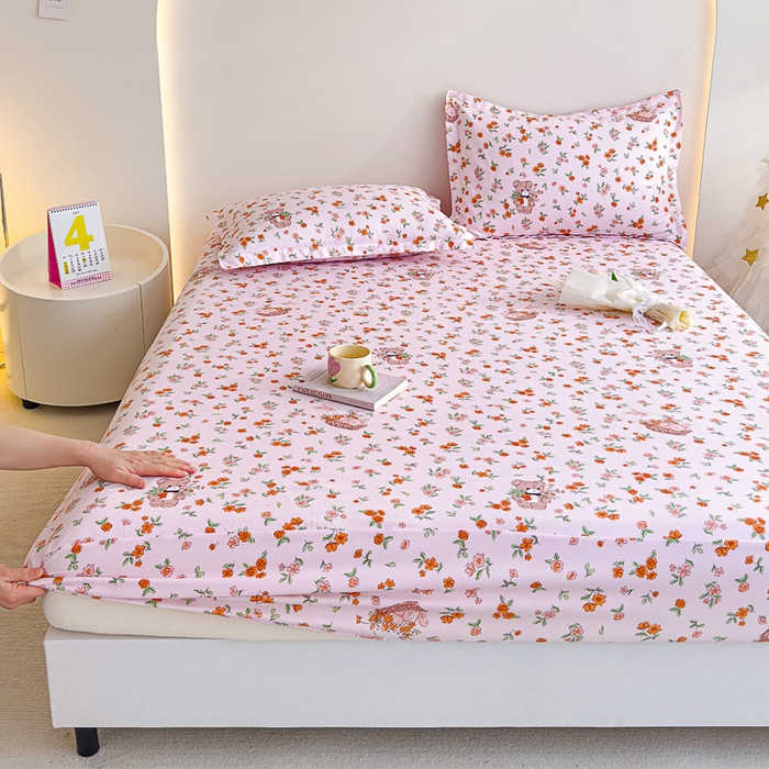 91家纺网 家纺一手货源 找家纺 靓生活 2024新款加厚磨毛生态棉单品床笠 森林欢唱