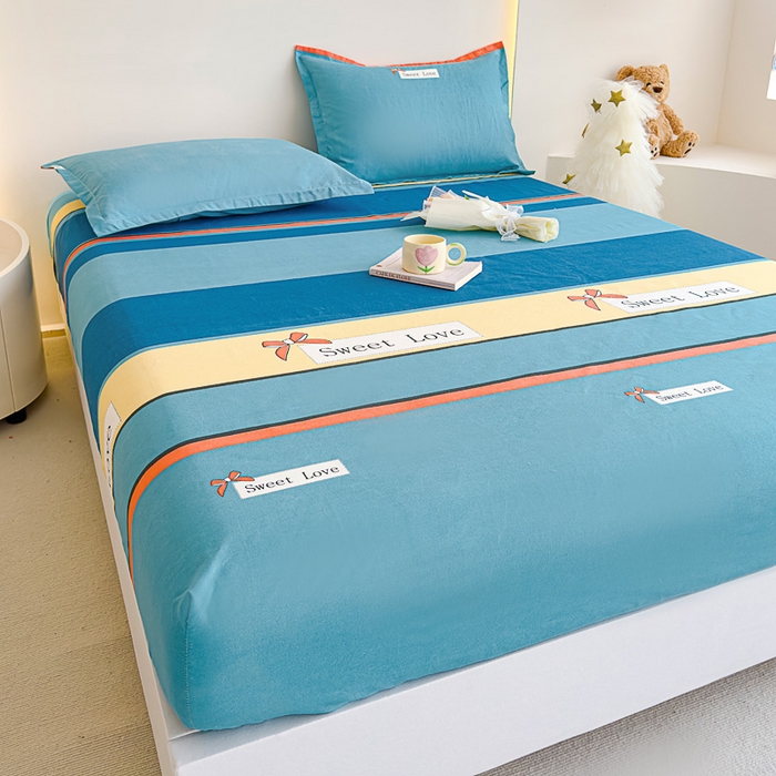 91家纺网 家纺一手货源 找家纺 靓生活 2024新款加厚磨毛生态棉单品床笠 色都