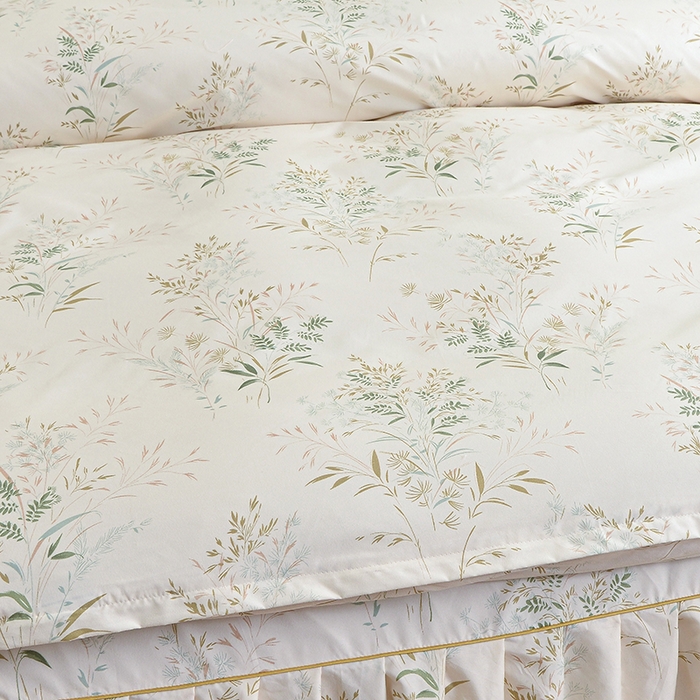 91家纺网 家纺一手货源 找家纺 小雨家纺 2026新款芦荟棉床裙四件套 香草