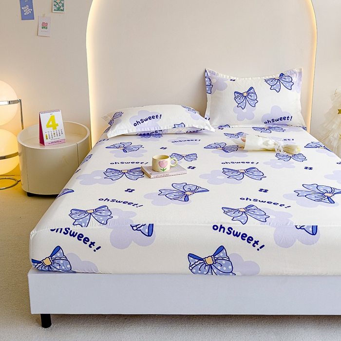 91家纺网 家纺一手货源 找家纺 靓生活 2024新款加厚磨毛生态棉单品床笠 幸运结