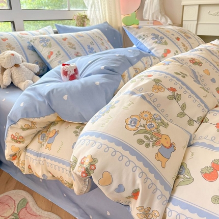 91家纺网 家纺一手货源 找家纺 （总）本制 2024新款全棉印花小清新四件套