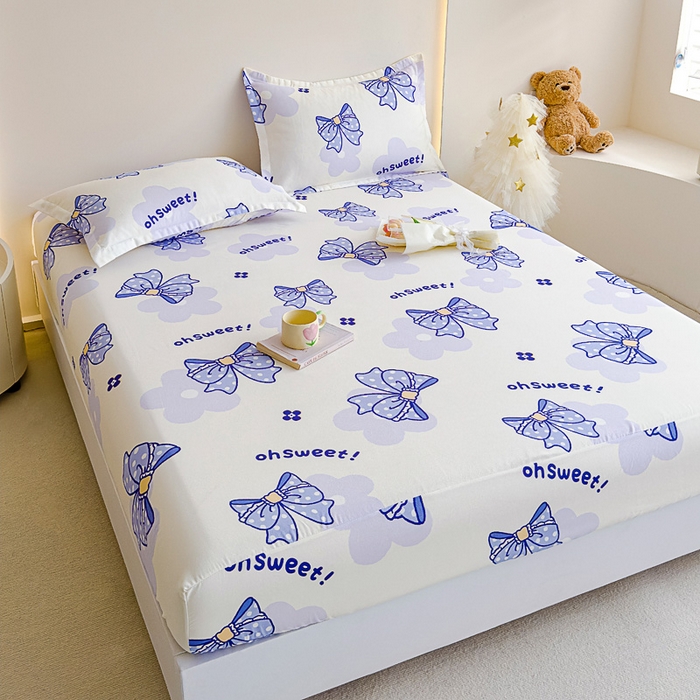 91家纺网 家纺一手货源 找家纺 靓生活 2024新款加厚磨毛生态棉单品床笠 幸运结