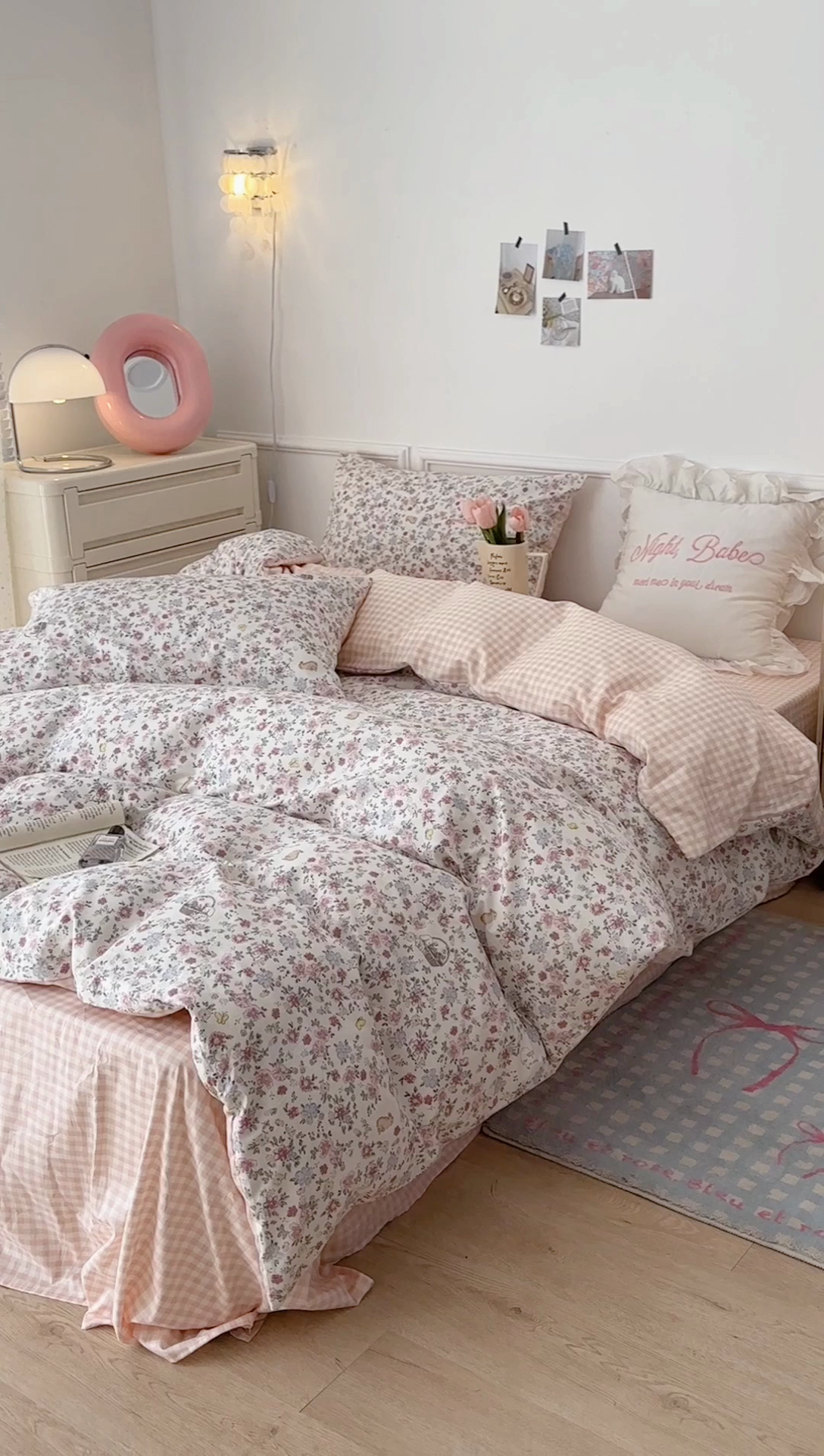 91家纺网 家纺一手货源 找家纺 昔可 新款春日氛围感小清新亲肤四件套 小兔花蓝