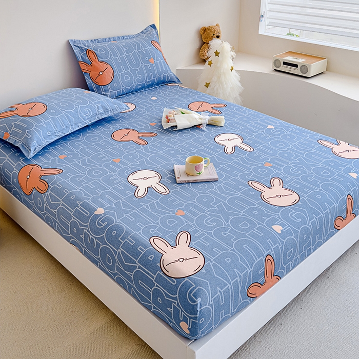 91家纺网 家纺一手货源 找家纺 靓生活 2024新款加厚磨毛生态棉单品床笠 菲菲兔