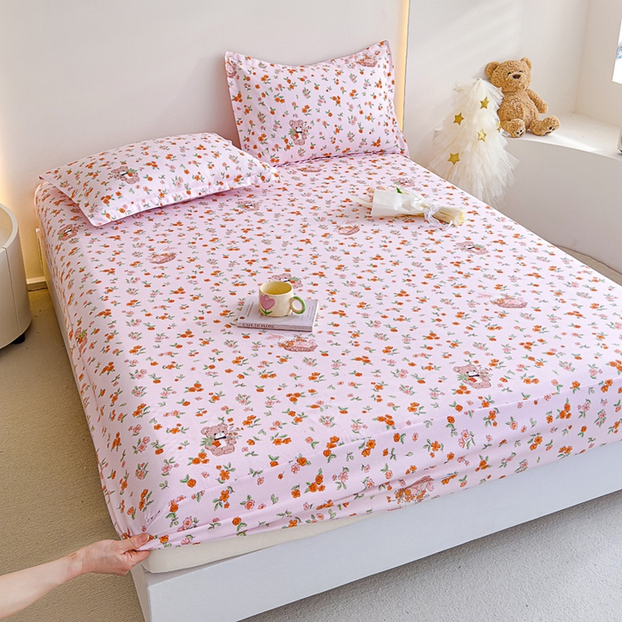 91家纺网 家纺一手货源 找家纺 靓生活 2024新款加厚磨毛生态棉单品床笠 森林欢唱