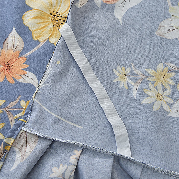 91家纺网 家纺一手货源 找家纺 小雨家纺 2026新款芦荟棉床裙四件套 如花似锦-深灰