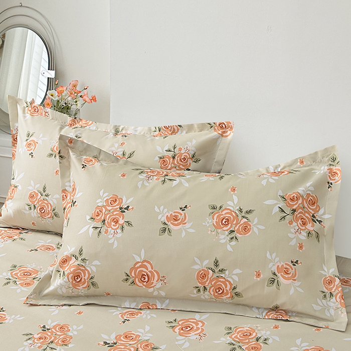 91家纺网 家纺一手货源 找家纺 小雨家纺 2026新款芦荟棉床裙三件套 春暖花开-棕