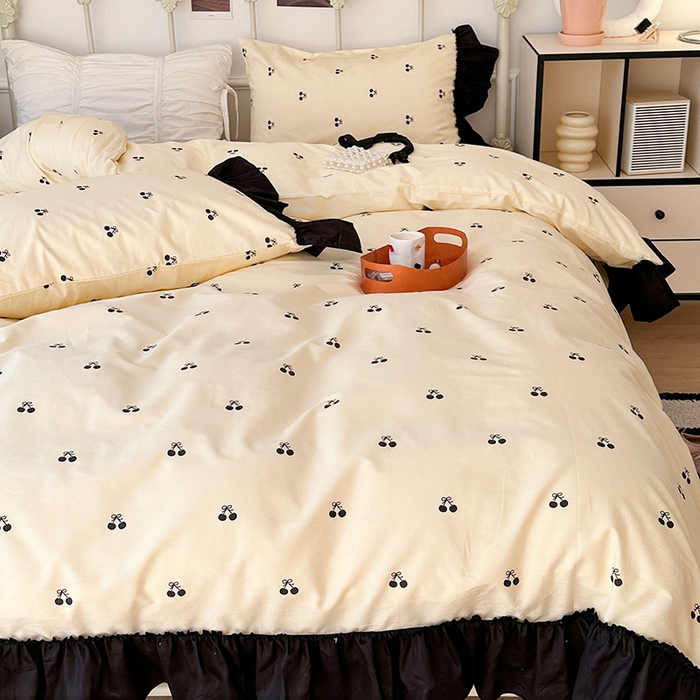 91家纺网 家纺一手货源 找家纺 （总）昔可 新款法式大花边全棉四件套