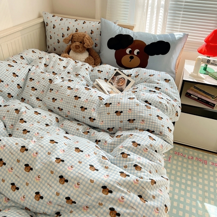 91家纺网 家纺一手货源 找家纺 （总）桃喜 2024新款全棉印花卡通混搭系列四件套