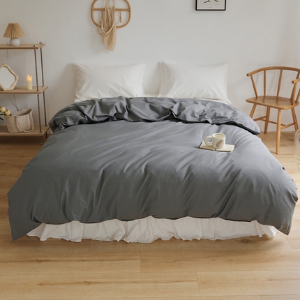 91家纺网 家纺一手货源 找家纺 新款40支全棉水洗棉纯色单品系列-单被套 花青灰