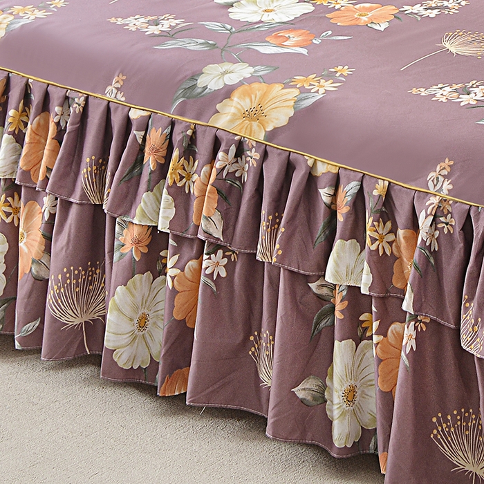 91家纺网 家纺一手货源 找家纺 （总）小雨家纺 2026新款芦荟棉床裙三件套