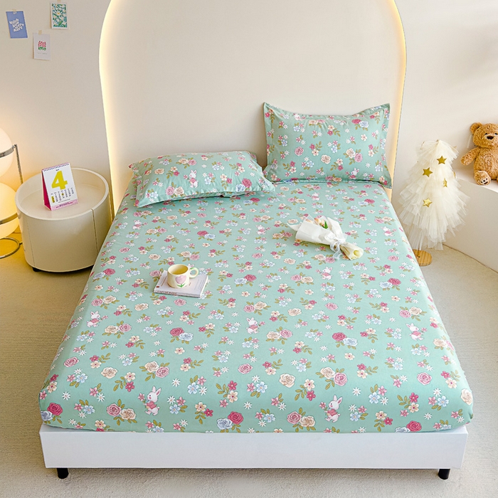 91家纺网 家纺一手货源 找家纺 靓生活 2024新款加厚磨毛生态棉单品床笠 花海