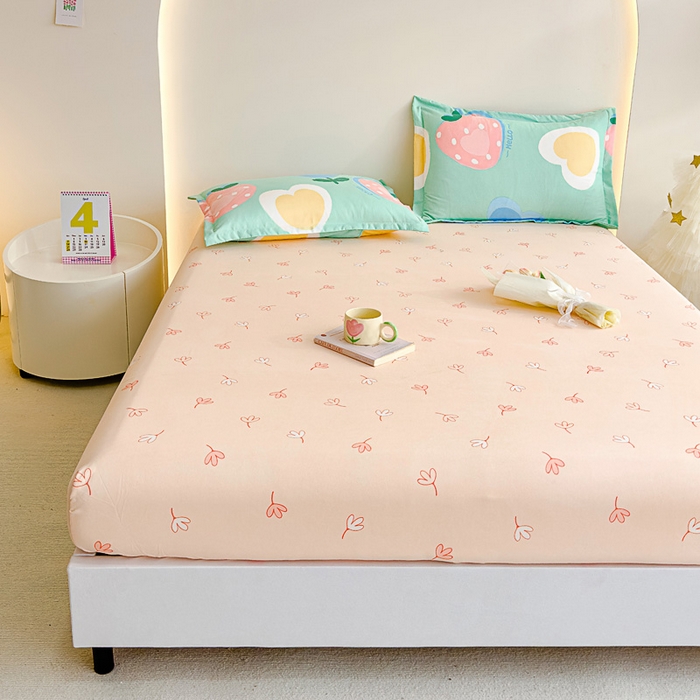 91家纺网 家纺一手货源 找家纺 靓生活 2024新款加厚磨毛生态棉单品床笠 莓莓乐园