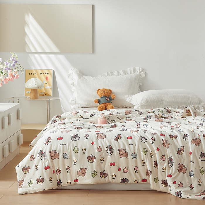 91家纺网 家纺一手货源 找家纺 怡家居 2024新款A类云柔针织棉夏被 趣味时光