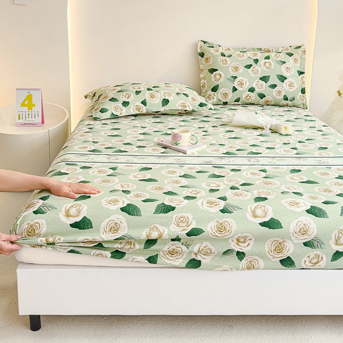 91家纺网 家纺一手货源 找家纺 靓生活 2024新款加厚磨毛生态棉单品床笠 花的旅行