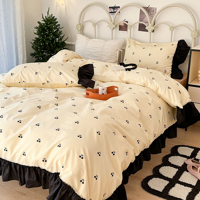 91家纺网 家纺一手货源 找家纺 （总）昔可 新款法式大花边全棉四件套