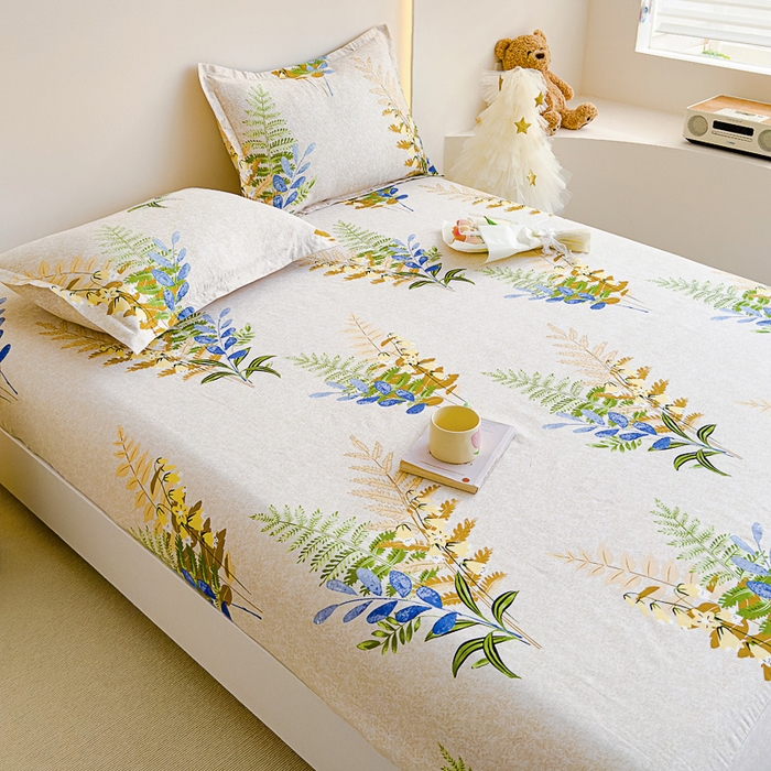 91家纺网 家纺一手货源 找家纺 靓生活 2024新款加厚磨毛生态棉单品床笠 花溪影