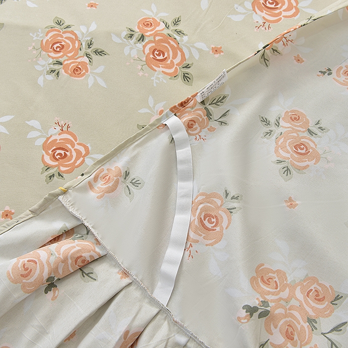 91家纺网 家纺一手货源 找家纺 小雨家纺 2026新款芦荟棉床裙四件套 春暖花开-棕