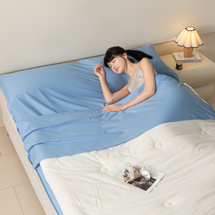 91家纺网 家纺一手货源 找家纺 澳梵家居 60s全棉纯色旅行睡袋 绅士蓝