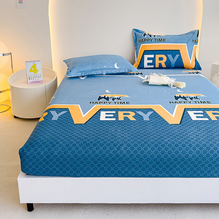 91家纺网 家纺一手货源 找家纺 靓生活 2024新款加厚磨毛生态棉单品床笠 缤纷青春