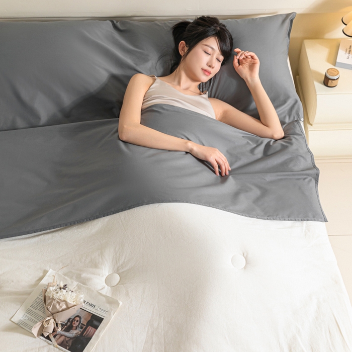 91家纺网 家纺一手货源 找家纺 澳梵家居 60s全棉纯色旅行睡袋 月岩灰