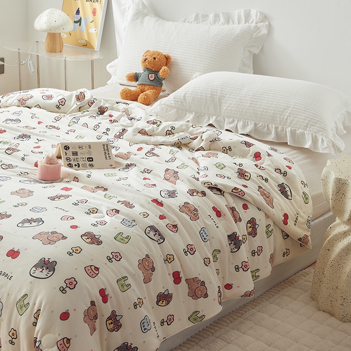 91家纺网 家纺一手货源 找家纺 怡家居 2024新款A类云柔针织棉夏被 趣味时光